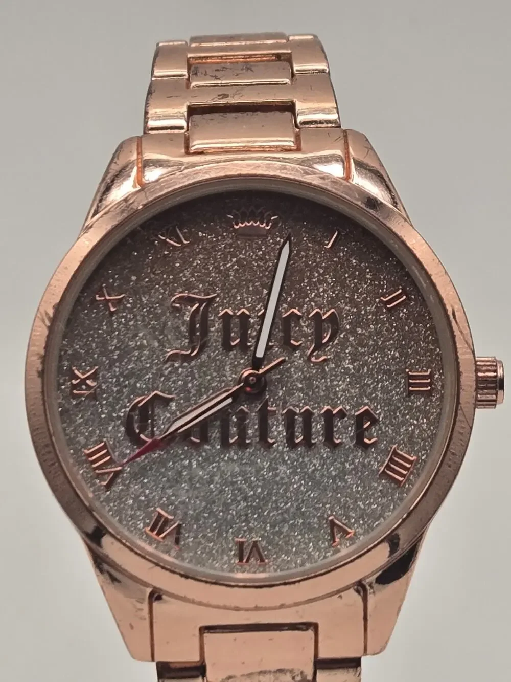 Juicy Couture Rose Gold Black Label Ombre Glitter Dial Y2K